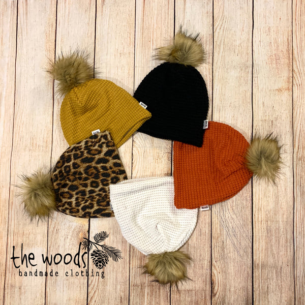 Adult Fall Pom Beanies